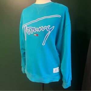 Tommy Hilfiger Crewneck Sweater - Women’s Teal Blue Pull Over Sweater Jumper